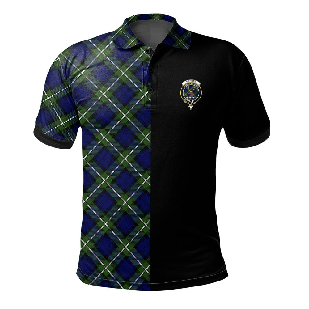 Clan Forbes Modern Tartan Polo Shirt Half of Me - Cross Style HG52 Forbes Modern Tartan Tartan Polo
