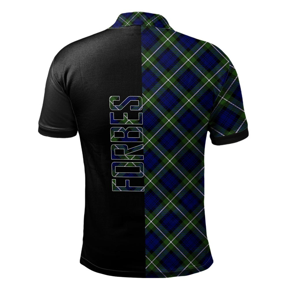 Clan Forbes Modern Tartan Polo Shirt Half of Me - Cross Style HG52 Forbes Modern Tartan Tartan Polo