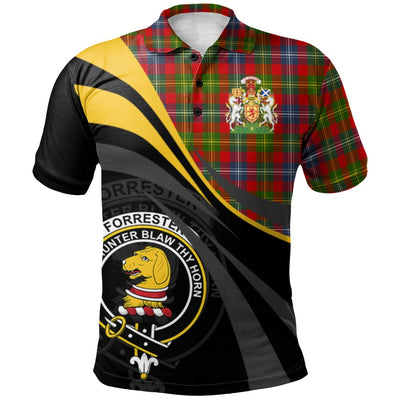 Clan Forrester Tartan Polo Shirt - Royal Coat Of Arms Style