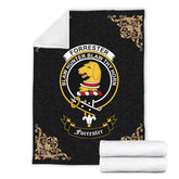 Clan Forrester Crest Tartan Premium Blanket Black MN61 Clan Forrester Tartan Today