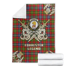 Clan Forrester Tartan Gold Courage Symbol Blanket NG27 Clan Forrester Tartan Today