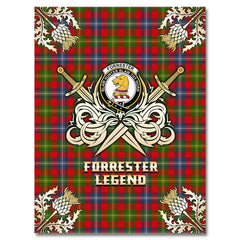 Clan Forrester Tartan Gold Courage Symbol Blanket NG27 Clan Forrester Tartan Today