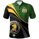 Clan Forrester or Foster Hunting Tartan Polo Shirt - Royal Coat Of Arms Style GI37 Forrester or Foster Hunting Tartan Tartan Polo