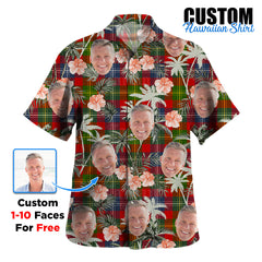 Clan Forrester Tartan Custom Face Hawaiian Shirt – Unisex Gift for Family Members, Summer Party RL16 Forrester Tartan Tartan Hawaii Shirt