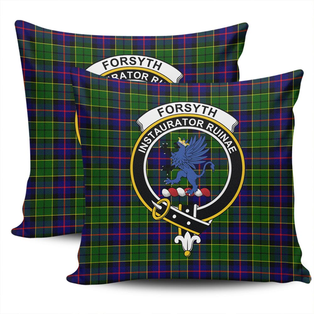 Clan Forsyth Modern Tartan Crest Pillow Cover XV83 Clan Forsyth Tartan Today