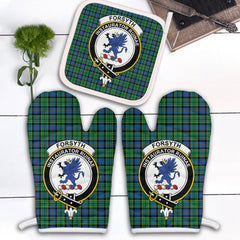 Clan Forsyth Ancient Tartan Crest Oven Mitt And Pot Holder (2 Oven Mitts + 1 Pot Holder) NE42 Clan Forsyth Tartan Today