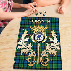 Clan Forsyth Ancient Tartan Crest Thistle Jigsaw Puzzles Gift For Family GQ84 Clan Forsyth Tartan Today