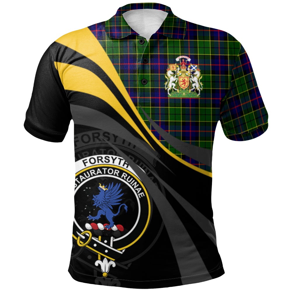 Clan Forsyth Modern Tartan Polo Shirt - Royal Coat Of Arms Style BF91 Forsyth Modern Tartan Tartan Polo