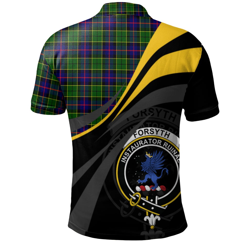 Clan Forsyth Modern Tartan Polo Shirt - Royal Coat Of Arms Style BF91 Forsyth Modern Tartan Tartan Polo