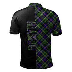 Clan Forsyth Modern Tartan Polo Shirt Half of Me - Cross Style IQ72 Forsyth Modern Tartan Tartan Polo