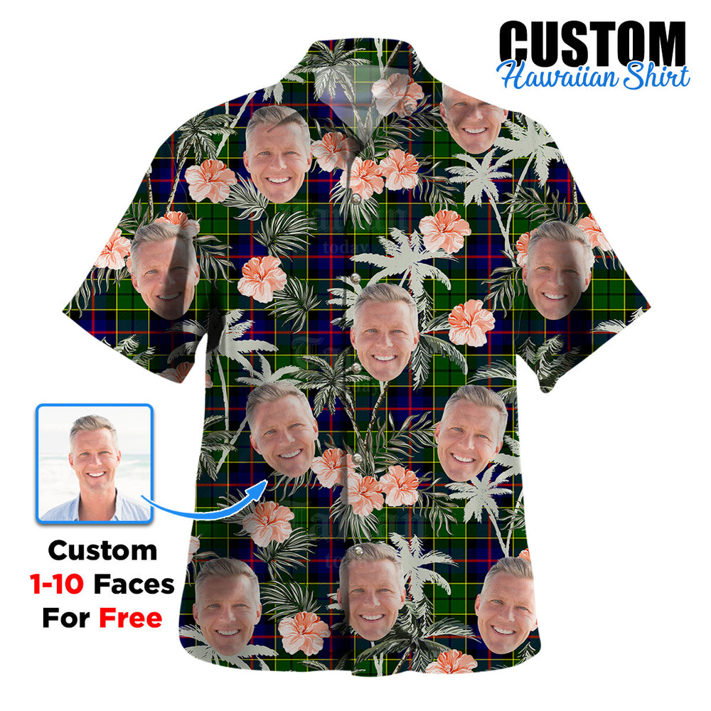 Clan Forsyth Modern Tartan Custom Face Hawaiian Shirt – Unisex Gift for Family Members, Summer Party DS91 Forsyth Modern Tartan Tartan Hawaii Shirt