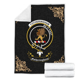 Clan Fotheringham Crest Tartan Premium Blanket Black BQ17 Clan Fotheringham Tartan Today