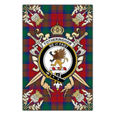 Clan Fotheringham Modern Tartan Crest Black Garden Flag - Gold Thistle NW11 Clan Fotheringham Tartan Today