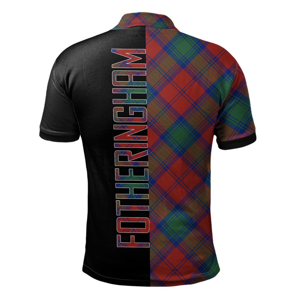 Clan Fotheringham Modern Tartan Polo Shirt Half of Me - Cross Style HE67 Fotheringham Modern Tartan Tartan Polo