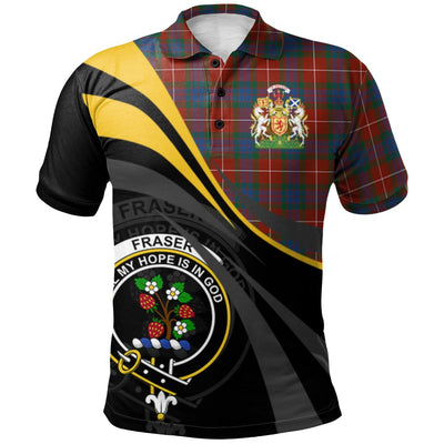 Clan Fraser Ancient Tartan Polo Shirt - Royal Coat Of Arms Style