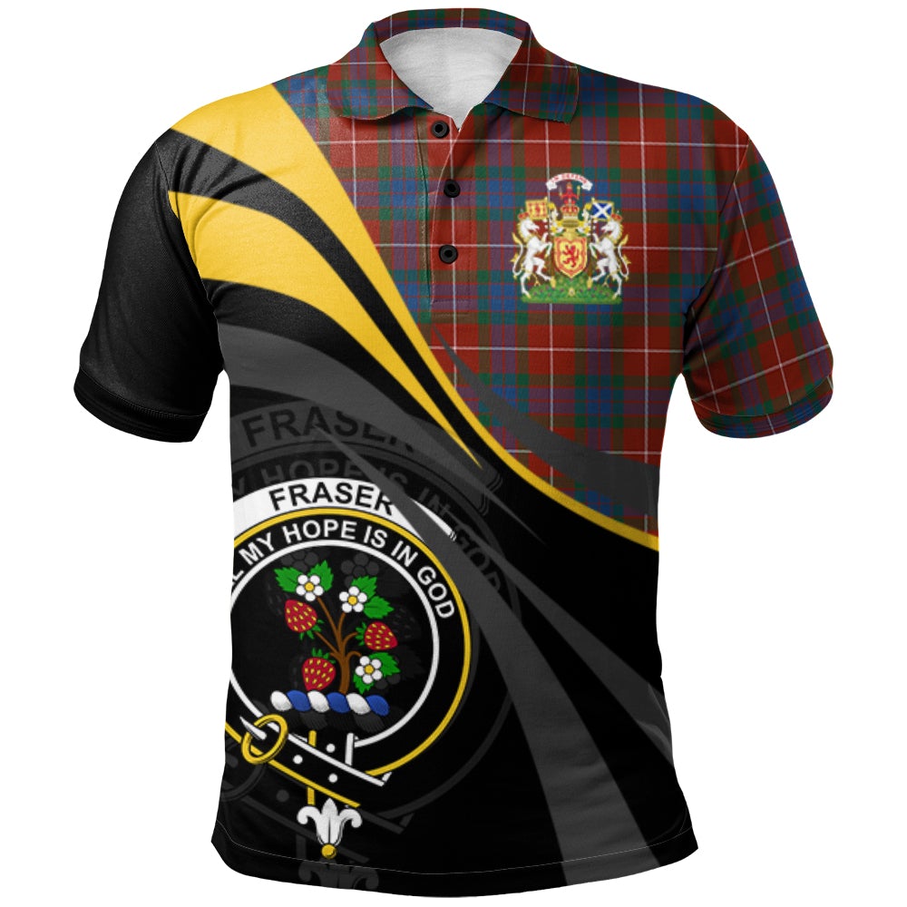 Clan Fraser Ancient Tartan Polo Shirt - Royal Coat Of Arms Style DP34 Fraser Ancient Tartan Tartan Polo