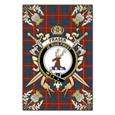 Clan Fraser Ancient Tartan Crest Black Garden Flag - Gold Thistle GE39 Clan Fraser Tartan Today