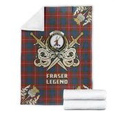 Clan Fraser Ancient Tartan Gold Courage Symbol Blanket UY30 Clan Fraser Tartan Today