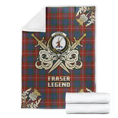 Clan Fraser Ancient Tartan Gold Courage Symbol Blanket UY30 Clan Fraser Tartan Today