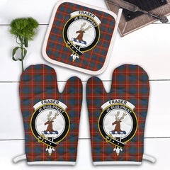 Clan Fraser Ancient Tartan Crest Oven Mitt And Pot Holder (2 Oven Mitts + 1 Pot Holder) SZ82 Clan Fraser Tartan Today