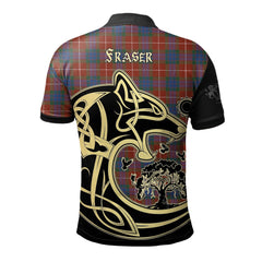Clan Fraser Ancient Tartan Polo Shirt Viking Wolf KZ66 Fraser Ancient Tartan Tartan Polo