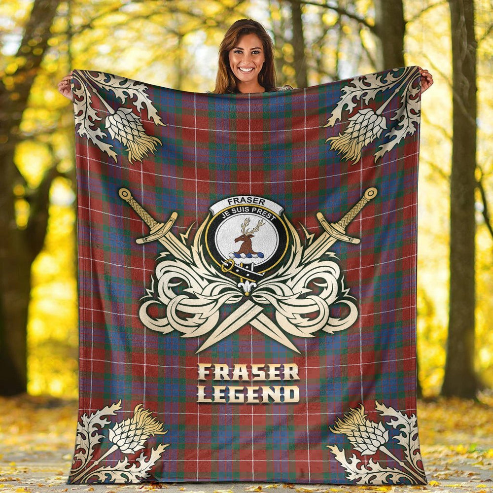 Clan Fraser Ancient Tartan Gold Courage Symbol Blanket UY30 Clan Fraser Tartan Today