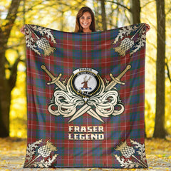 Clan Fraser Ancient Tartan Gold Courage Symbol Blanket UY30 Clan Fraser Tartan Today