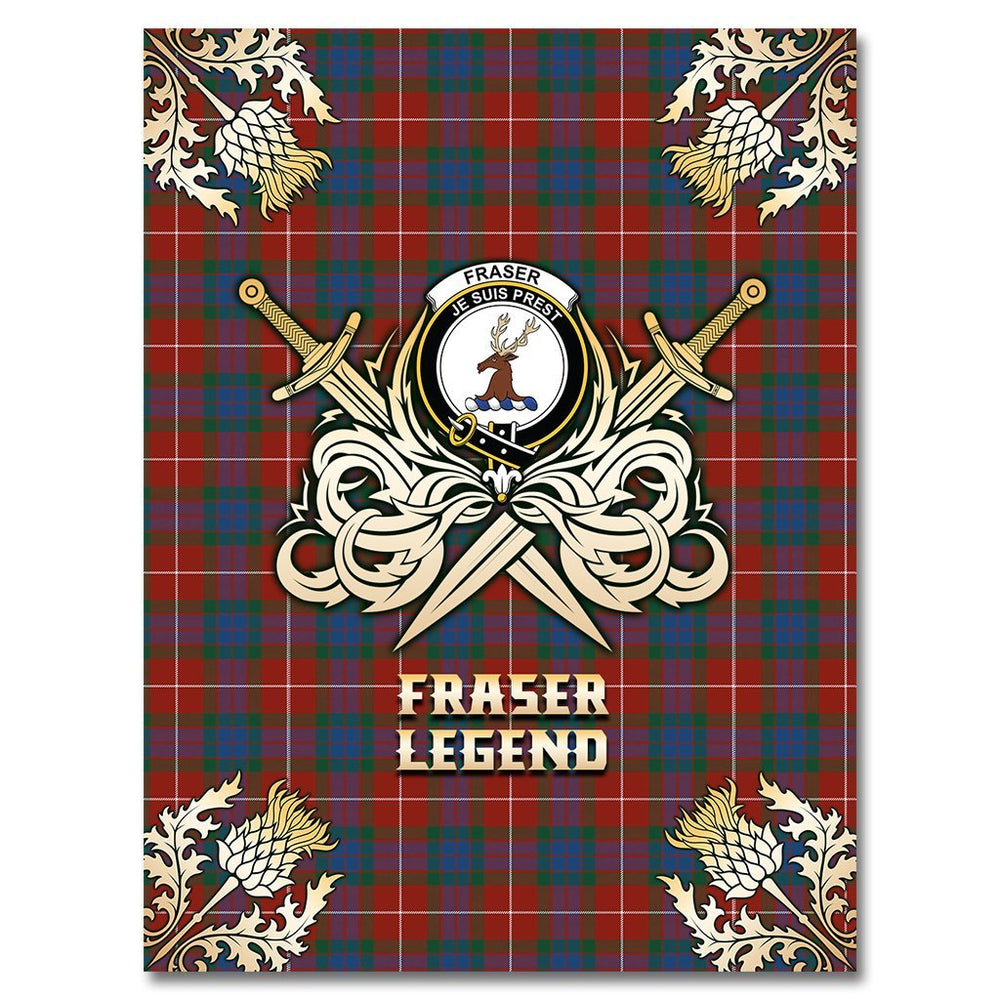Clan Fraser Ancient Tartan Gold Courage Symbol Blanket UY30 Clan Fraser Tartan Today