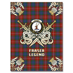 Clan Fraser Ancient Tartan Gold Courage Symbol Blanket UY30 Clan Fraser Tartan Today