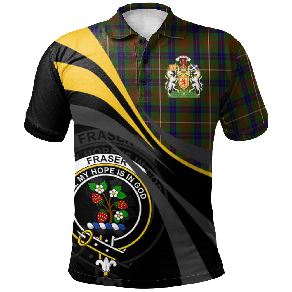Clan Fraser Hunting 01 Tartan Polo Shirt - Royal Coat Of Arms Style UV27 Fraser Hunting 01 Tartan Tartan Polo
