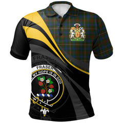 Clan Fraser Hunting 02 Tartan Polo Shirt - Royal Coat Of Arms Style DP98 Fraser Hunting 02 Tartan Tartan Polo