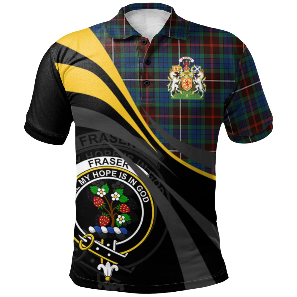 Clan Fraser Hunting Ancient Tartan Polo Shirt - Royal Coat Of Arms Style UC17 Fraser Hunting Ancient Tartan Tartan Polo