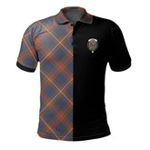 Clan Fraser Hunting Modern Tartan Polo Shirt Half of Me - Cross Style LL49 Fraser Hunting Modern Tartan Tartan Polo