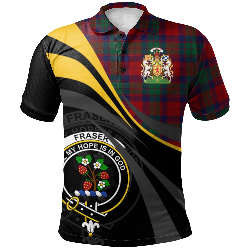 Clan Fraser of Altyre Tartan Polo Shirt - Royal Coat Of Arms Style TG81 Fraser of Altyre Tartan Tartan Polo
