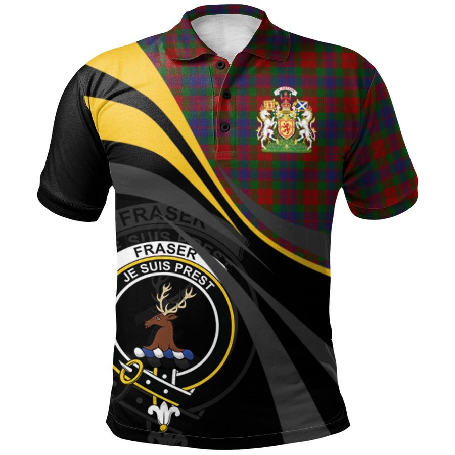 Clan Fraser of Stratherrick Tartan Polo Shirt - Royal Coat Of Arms Style OA25 Fraser of Stratherrick Tartan Tartan Polo