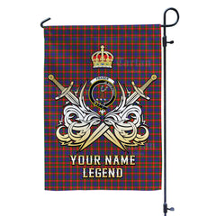 Custom Name Clan Fraser of Lovat Tartan Garden Flag with Clan Crest and the Golden Sword of Courageous Legacy XH12