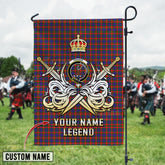 Personalized Custom Name Clan Fraser of Lovat Tartan Garden Flag with Clan Crest and the Golden Sword of Courageous Legacy XH12 - Fraser of Lovat Tartan Design, Scottish Heritage Gift