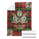 Clan Fullerton Tartan Gold Courage Symbol Blanket HP37 Clan Fullarton/Fullerton Tartan Today