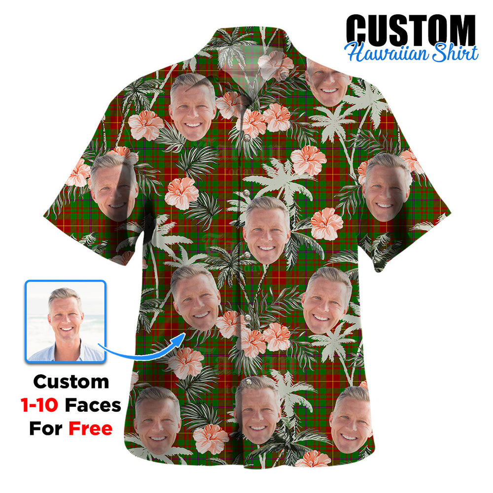 Clan Fulton Tartan Custom Face Hawaiian Shirt – Unisex Gift for Family Members, Summer Party SM63 Fulton Tartan Tartan Hawaii Shirt