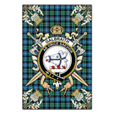 Clan Galbraith Ancient Tartan Crest Black Garden Flag - Gold Thistle SO51 Clan Rait Tartan Today
