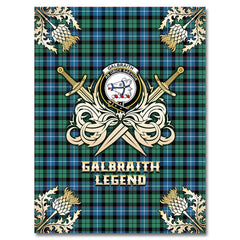 Clan Galbraith Ancient Tartan Gold Courage Symbol Blanket CM38 Clan Rait Tartan Today