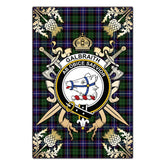 Clan Clan Galbraith Modern Tartan Crest Black Garden Flag - Gold Thistle XI74 Clan Rait Tartan Today