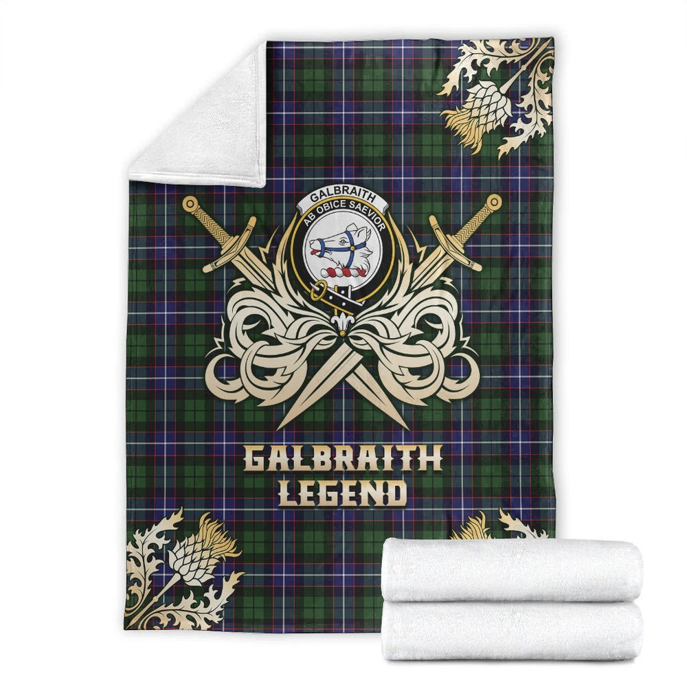 Clan Galbraith Modern Tartan Gold Courage Symbol Blanket VW74 Clan Rait Tartan Today