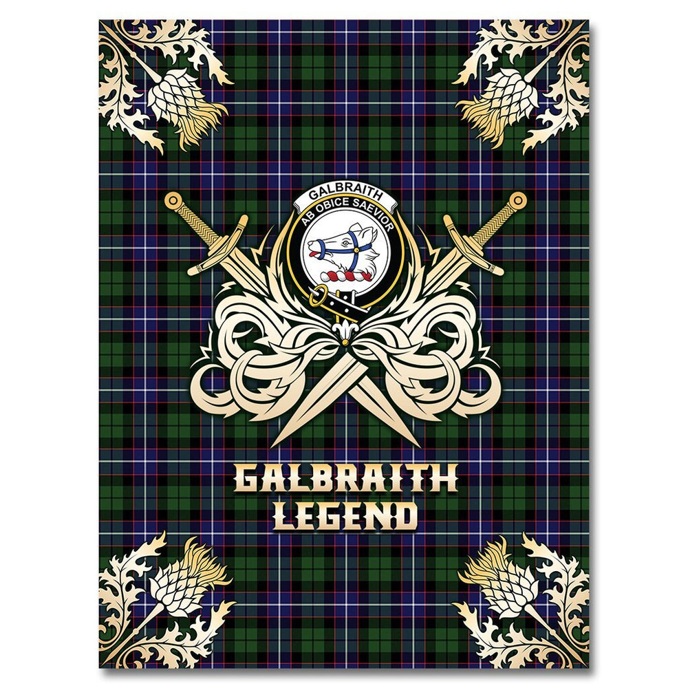 Clan Galbraith Modern Tartan Gold Courage Symbol Blanket VW74 Clan Rait Tartan Today