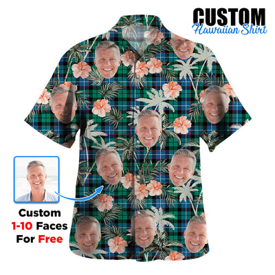 Clan Galbraith Ancient Tartan Custom Face Hawaiian Shirt – Unisex Gift for Family Members, Summer Party