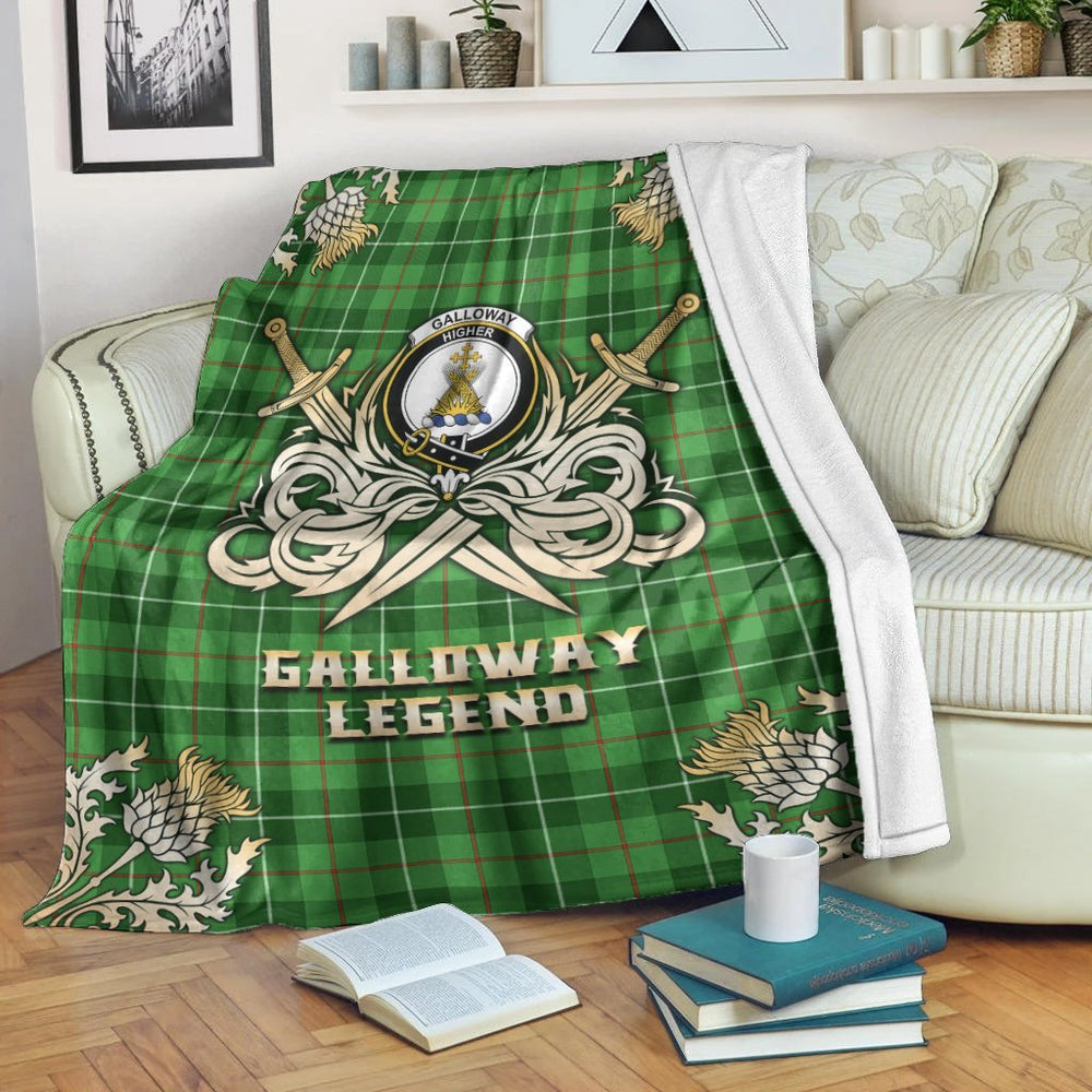 Clan Galloway Tartan Gold Courage Symbol Blanket UA55 Clan Galloway Tartan Today