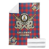 Clan Clan Galloway Red Tartan Gold Courage Symbol Blanket VZ61 Clan Galloway Tartan Today