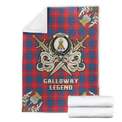 Clan Clan Galloway Red Tartan Gold Courage Symbol Blanket VZ61 Clan Galloway Tartan Today