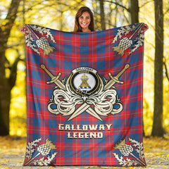 Clan Clan Galloway Red Tartan Gold Courage Symbol Blanket VZ61 Clan Galloway Tartan Today