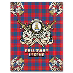 Clan Clan Galloway Red Tartan Gold Courage Symbol Blanket VZ61 Clan Galloway Tartan Today